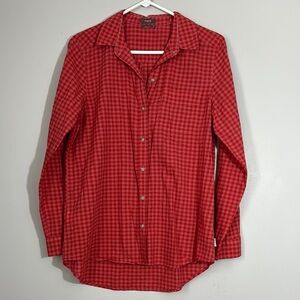 Eddie Bauer classic fit Red Checkered Women's Shirt size M